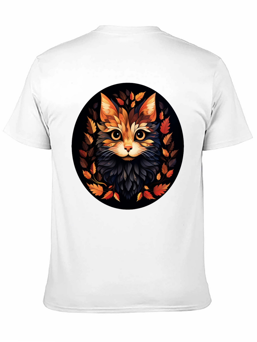 Stylish Cat Art Black T-Shirt