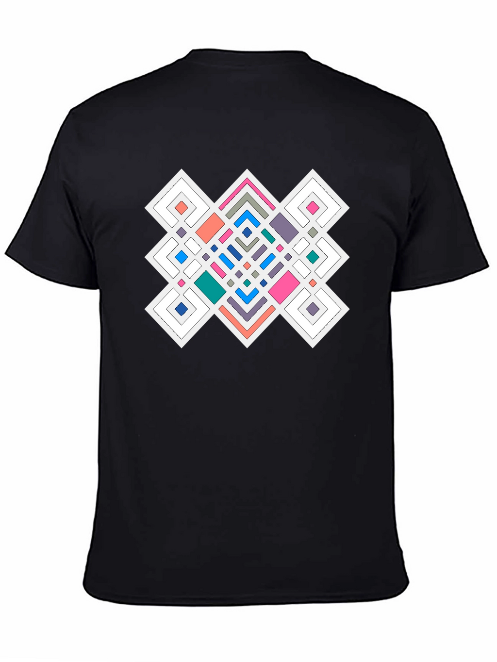Geometric Pattern Black T-Shirt