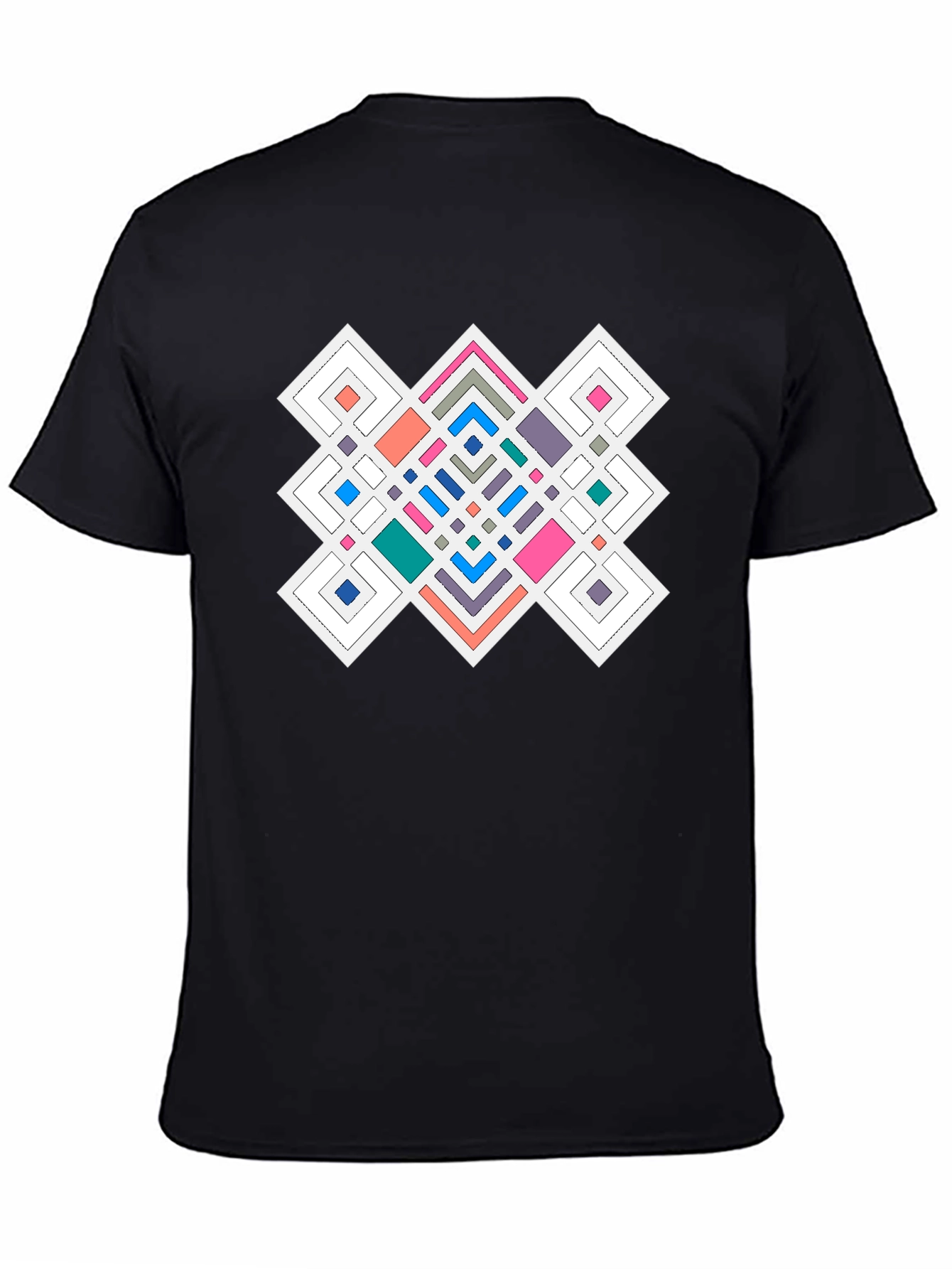 Geometric Pattern Black T-Shirt