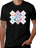 Geometric Pattern Black T-Shirt