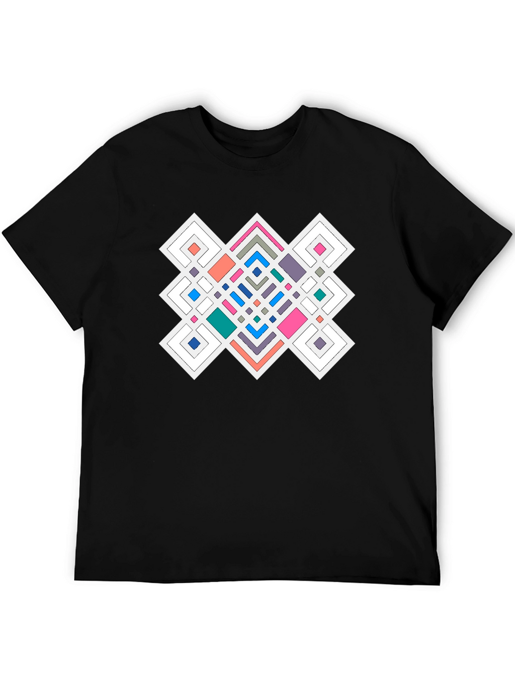 Geometric Pattern Black T-Shirt