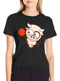 Cow Basketball Black T-Shirt