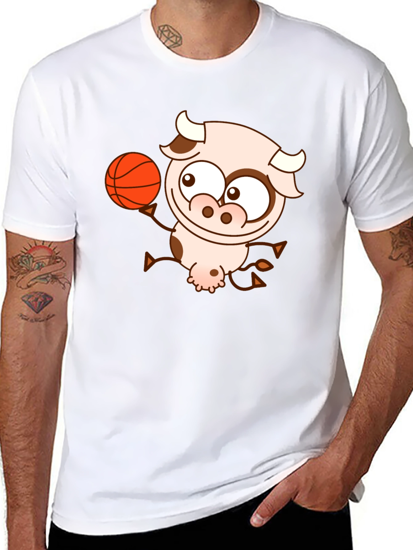 Cow Basketball Black T-Shirt