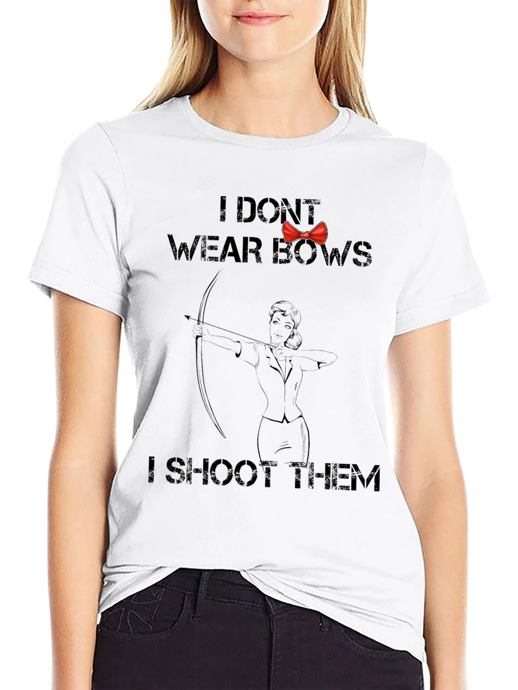 I Dont Wear Bows T-Shirt - Archer Humor
