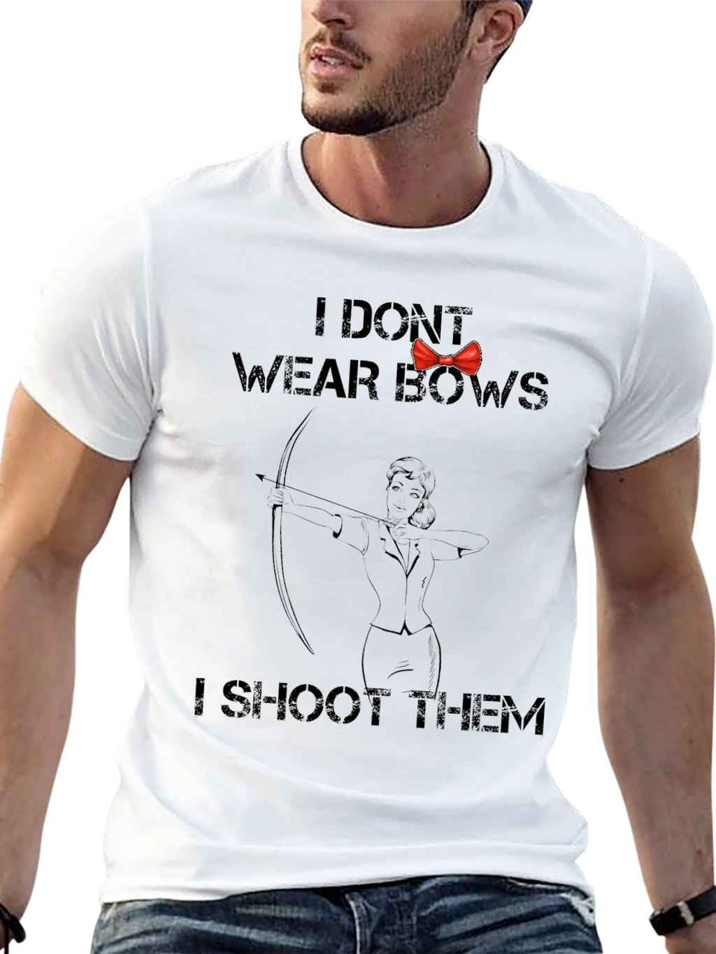 I Dont Wear Bows T-Shirt - Archer Humor