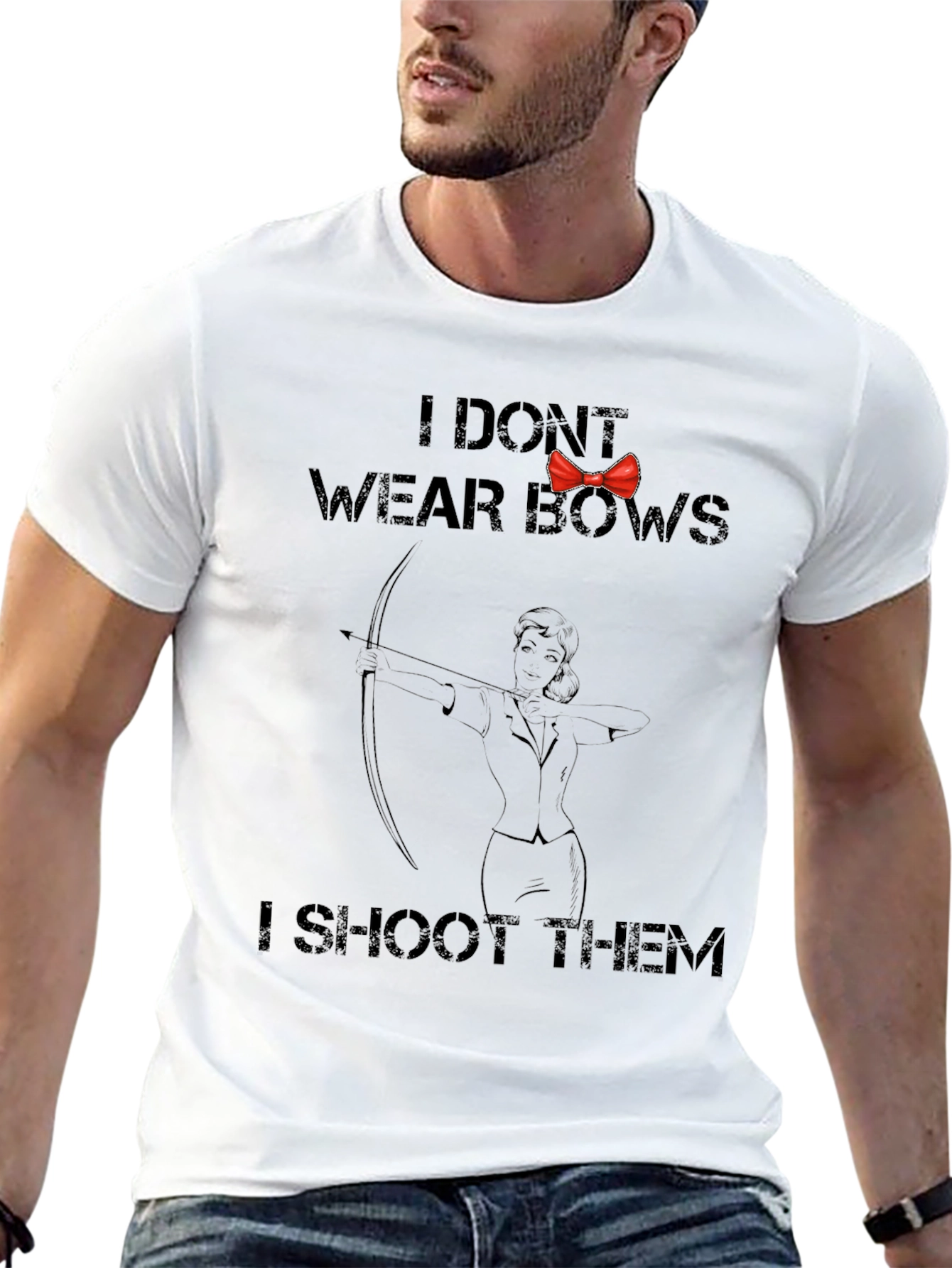 I Dont Wear Bows T-Shirt - Archer Humor
