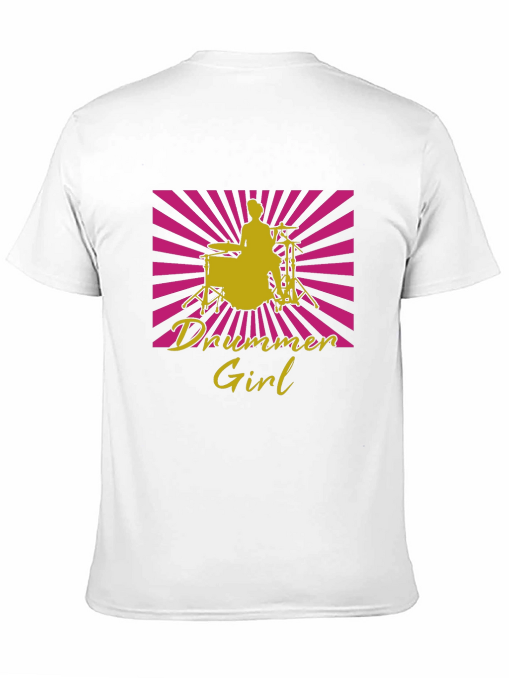 Drummer Girl Graphic Tee - Black Cotton T-Shirt