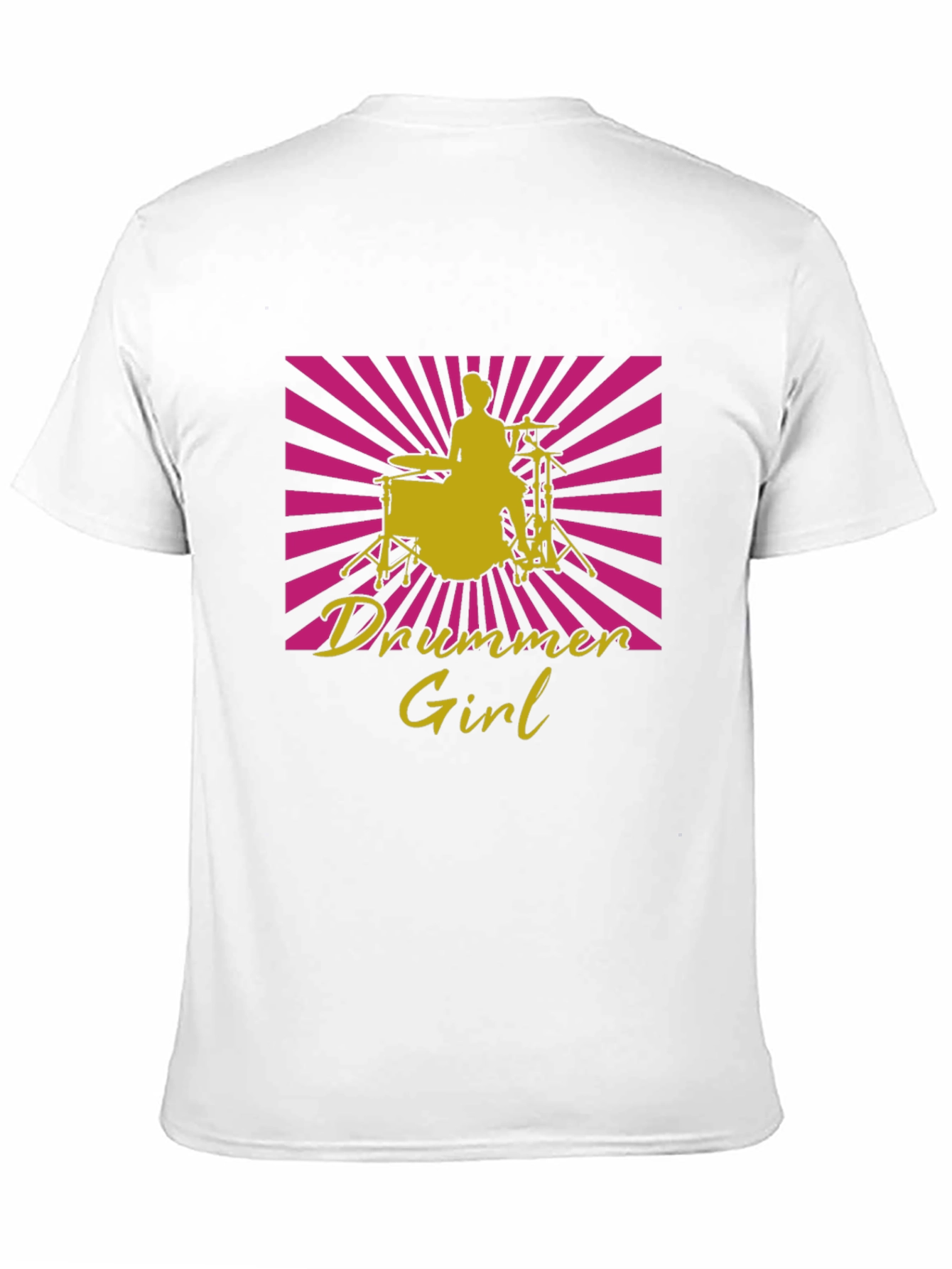 Drummer Girl Graphic Tee - Black Cotton T-Shirt