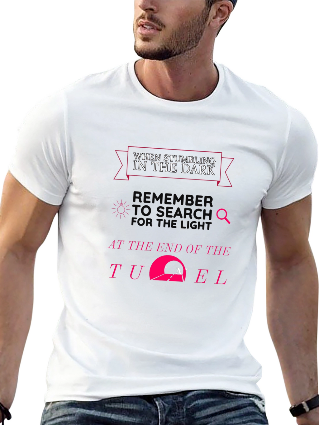 Inspirational Dark Tunnel Black T-Shirt