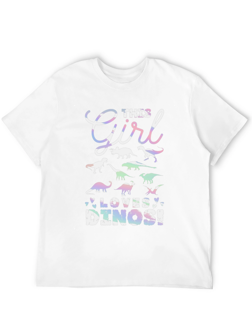 Girl Loves Dinos T-Shirt Black Cotton