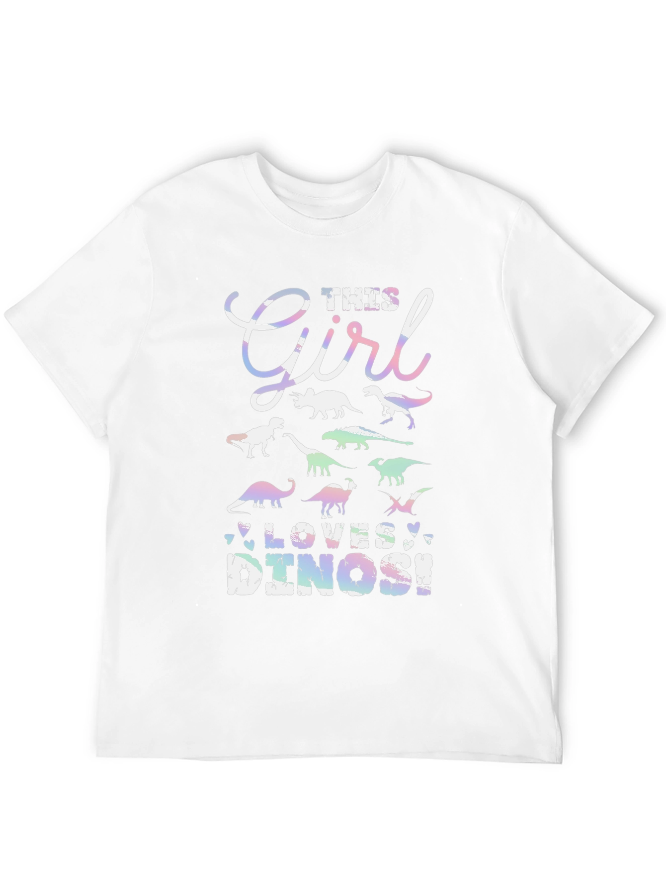 Girl Loves Dinos T-Shirt Black Cotton