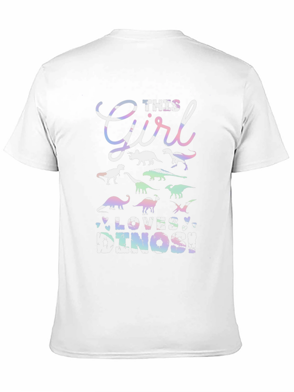 Girl Loves Dinos T-Shirt Black Cotton