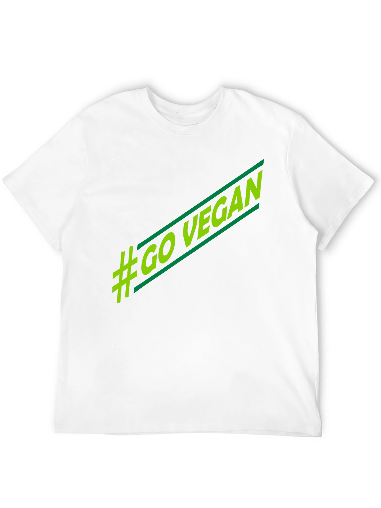 #Go Vegan T-Shirt - Stylish Green Graphic Tee
