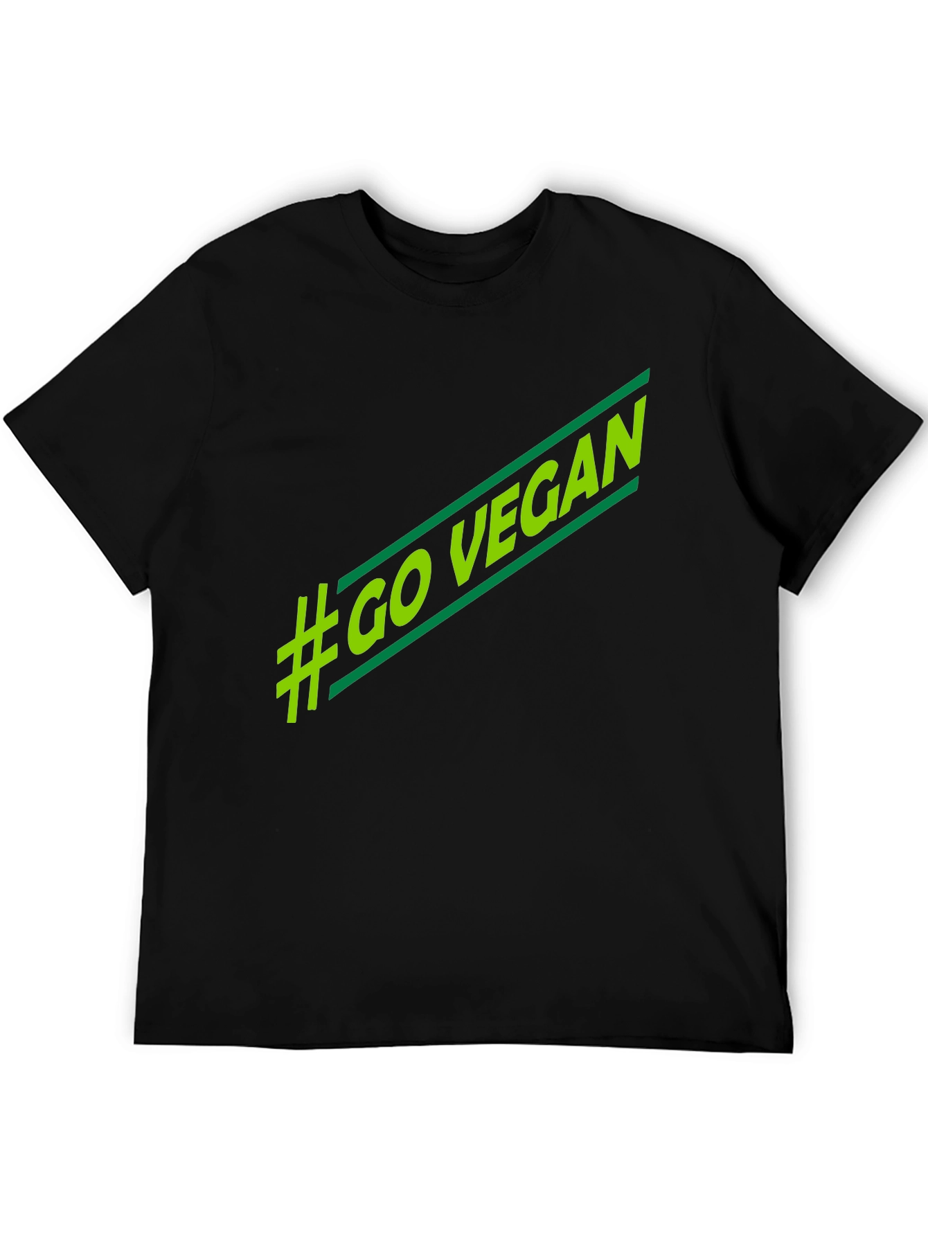 #Go Vegan T-Shirt - Stylish Green Graphic Tee