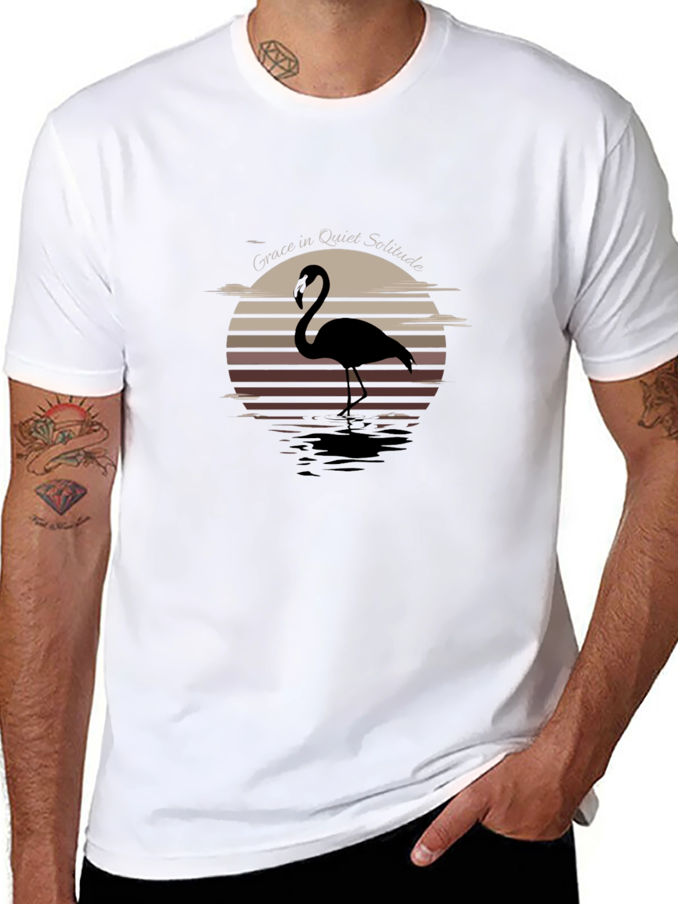 Grace in Quiet Solitude Flamingo Graphic Tee