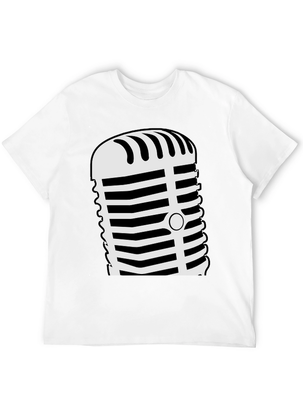 Retro Microphone Graphic Tee - Black
