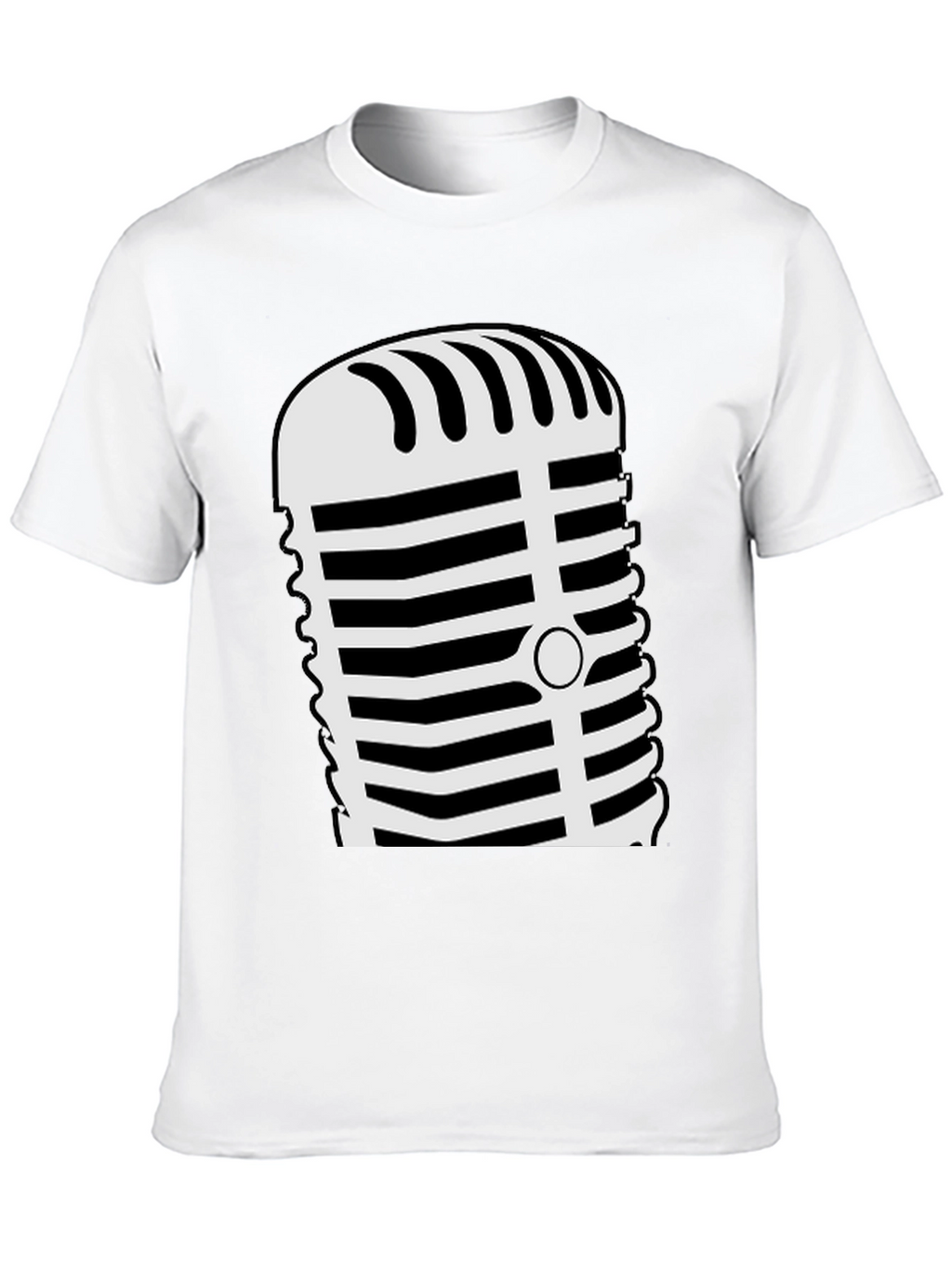 Retro Microphone Graphic Tee - Black