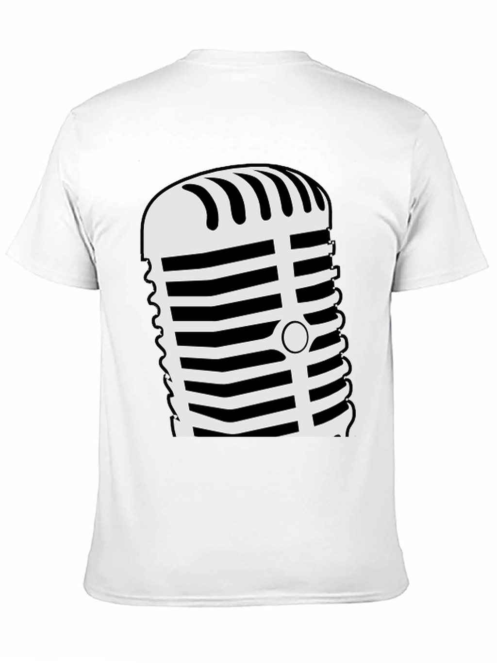 Retro Microphone Graphic Tee - Black