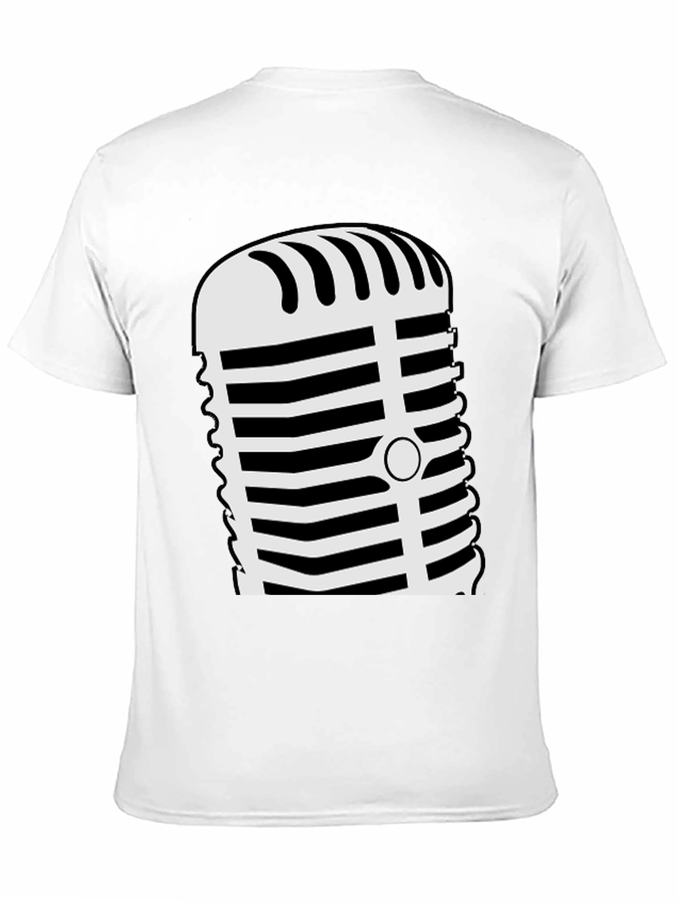 Retro Microphone Graphic Tee - Black