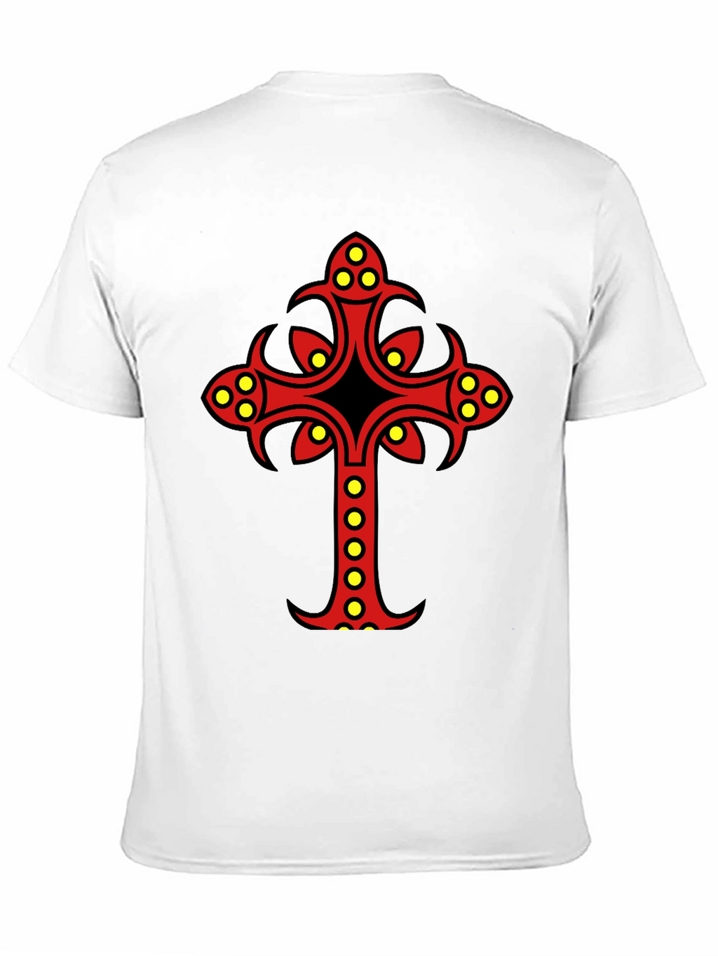 Ornate Cross Graphic Tee - Black Cotton Blend