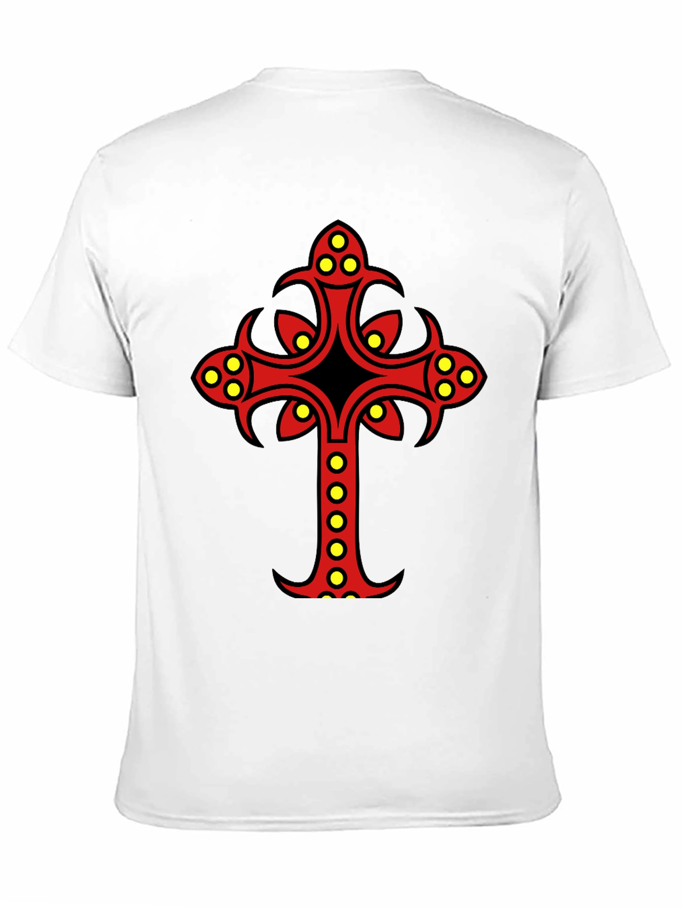 Ornate Cross Graphic Tee - Black Cotton Blend