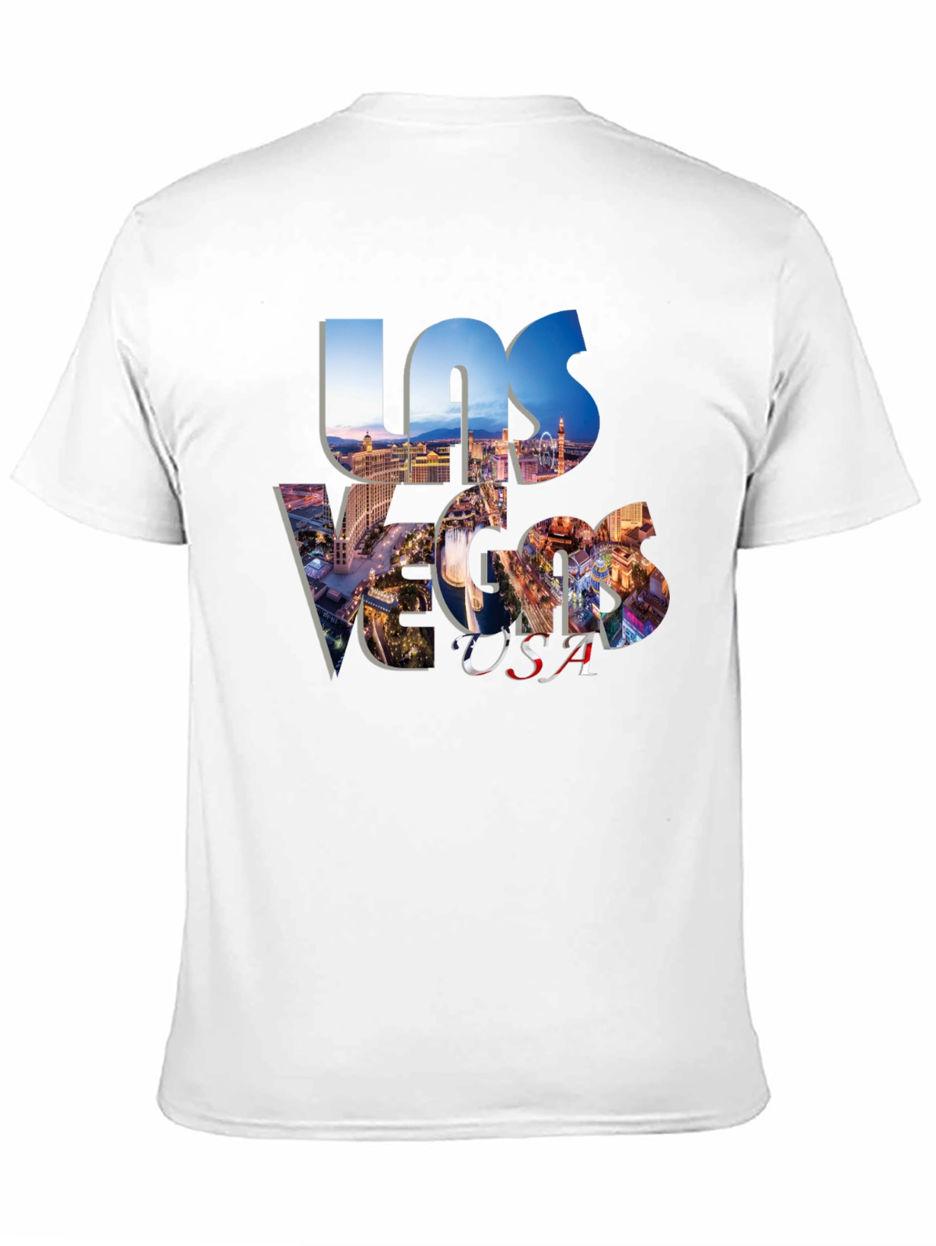 Las Vegas USA Graphic Print Black T-Shirt