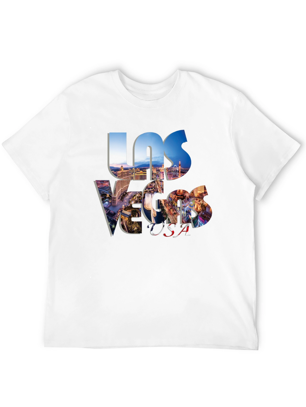 Las Vegas USA Graphic Print Black T-Shirt