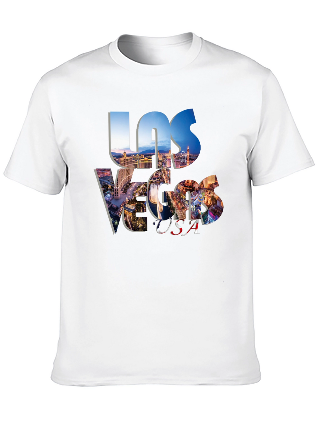 Las Vegas USA Graphic Print Black T-Shirt