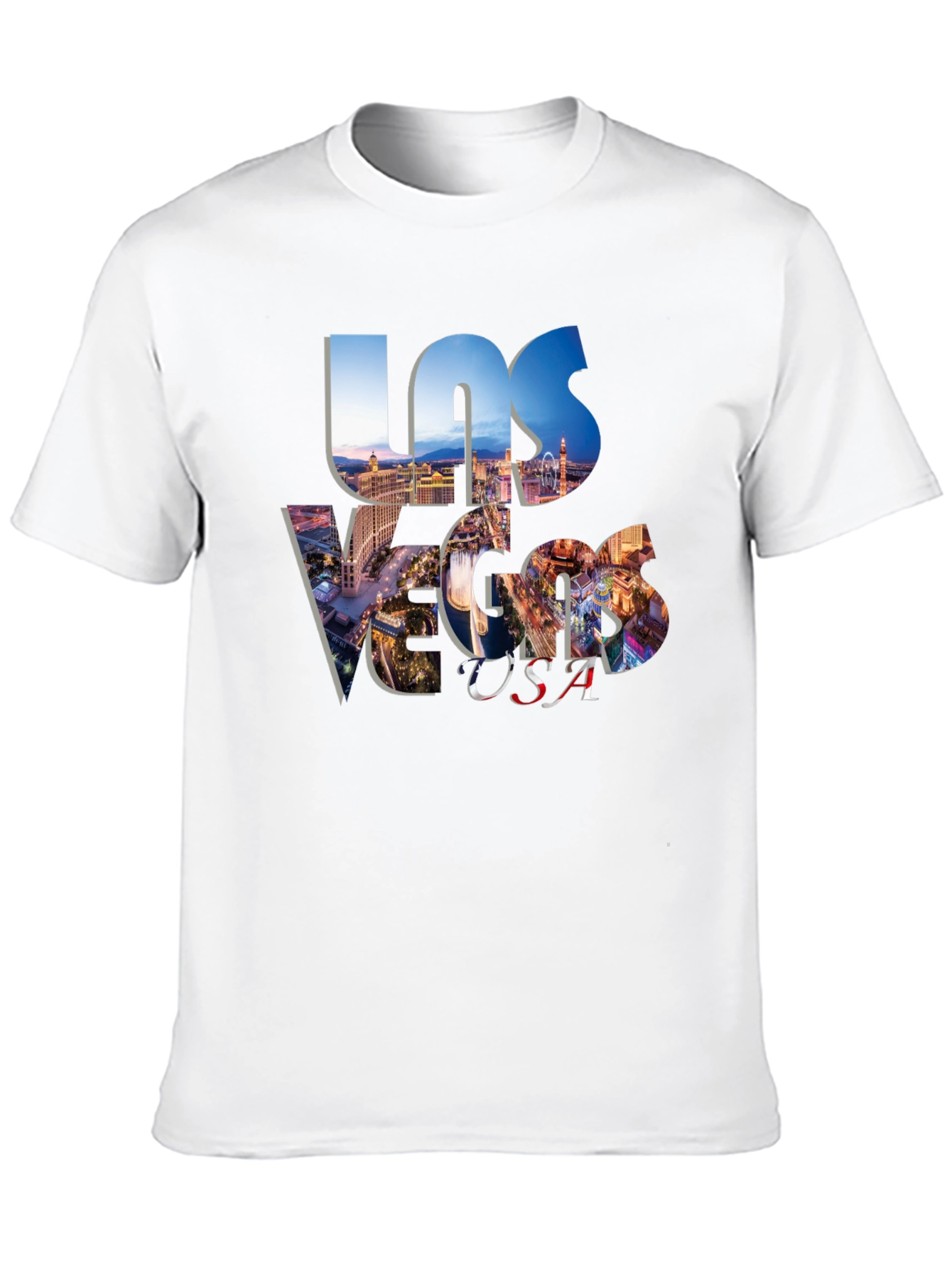 Las Vegas USA Graphic Print Black T-Shirt