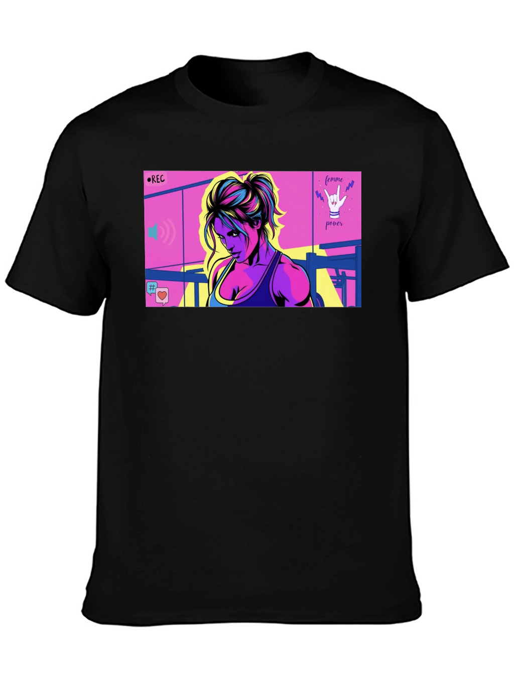 Femme Power Graphic T-Shirt - Black