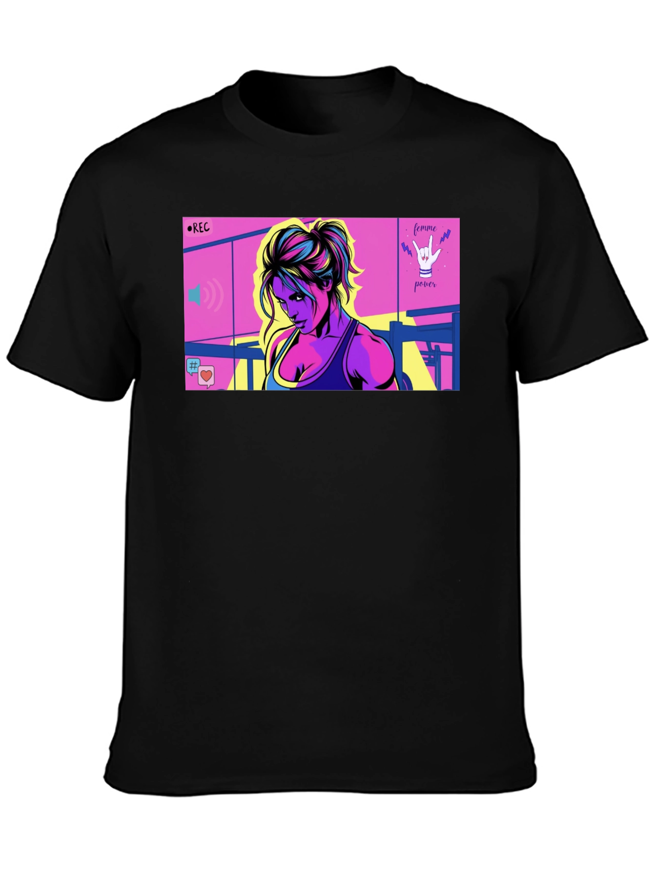 Femme Power Graphic T-Shirt - Black
