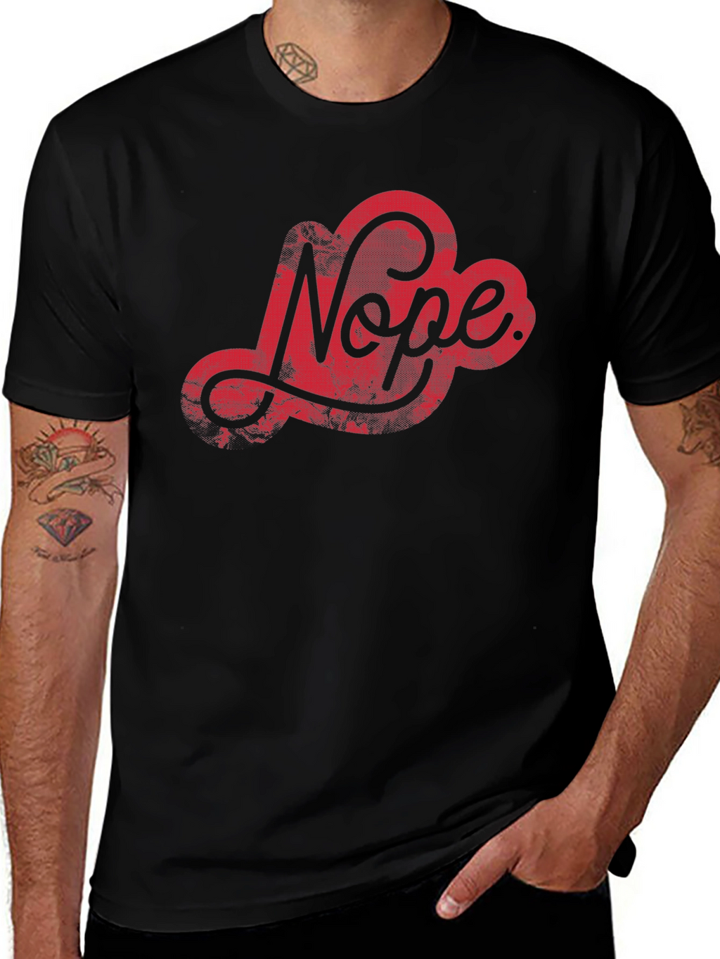 Nope Graphic Tee - Stylish Black Cotton T-Shirt