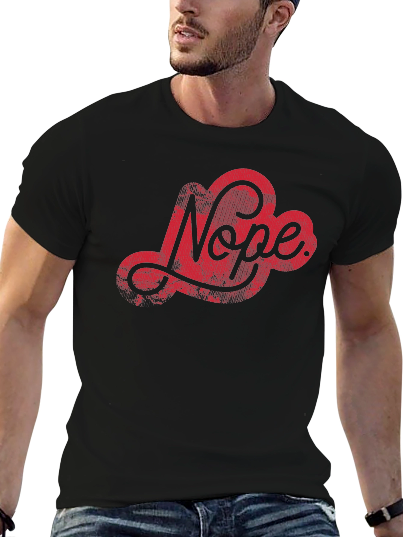 Nope Graphic Tee - Stylish Black Cotton T-Shirt