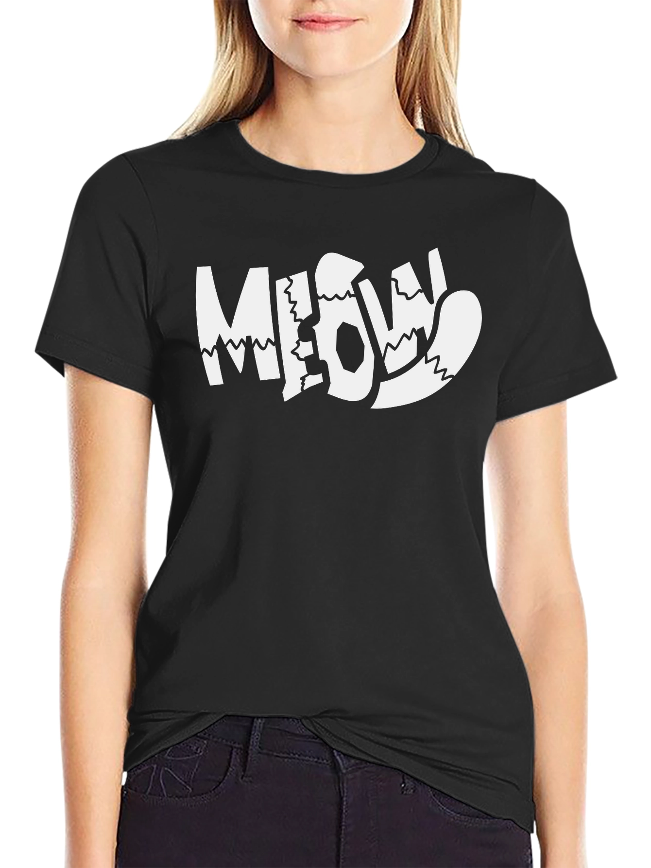 Meow Graphic Tee - Fun Cat Lovers T-Shirt