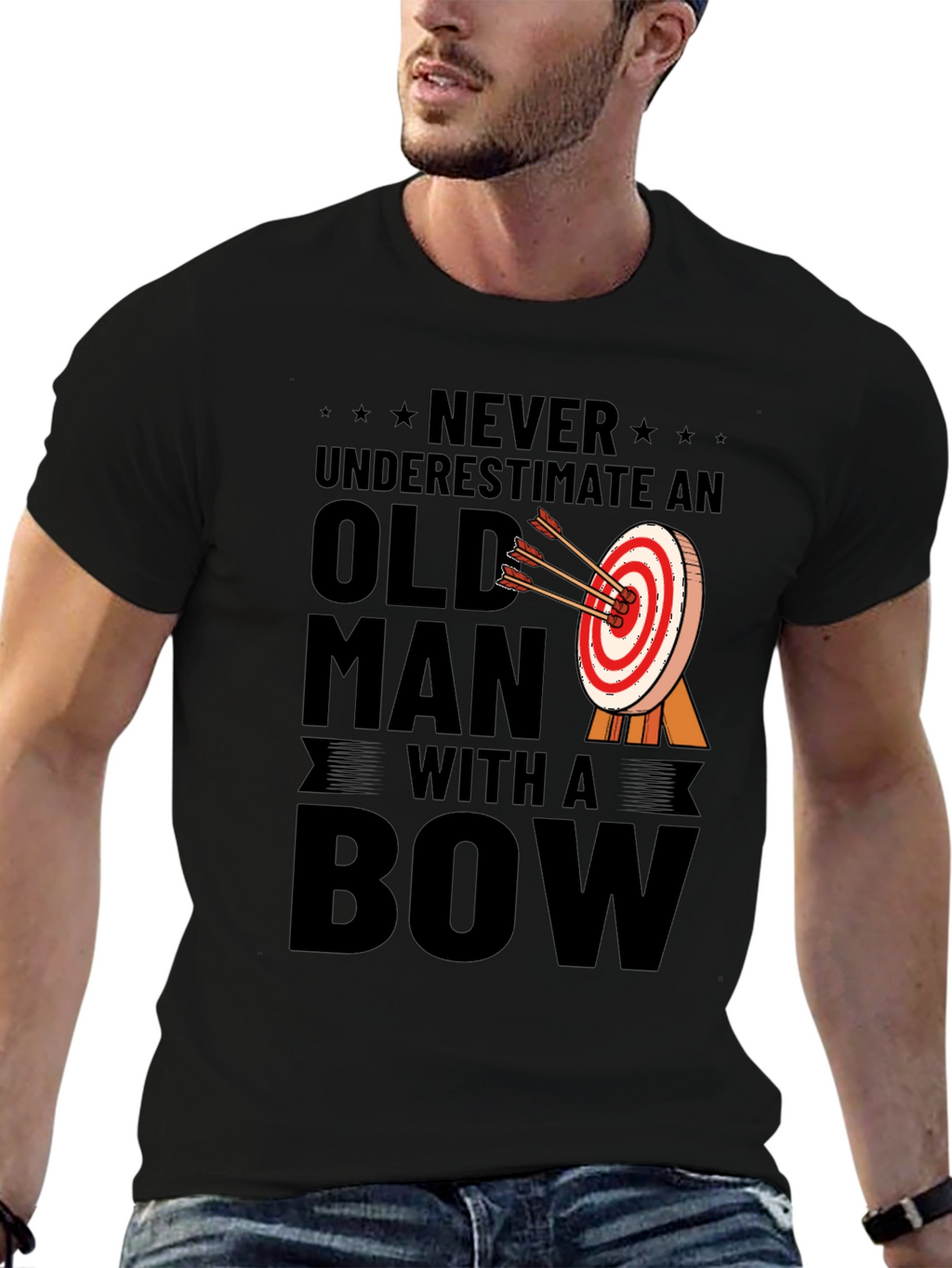 Never Underestimate an Old Man with a Bow T-Shirt