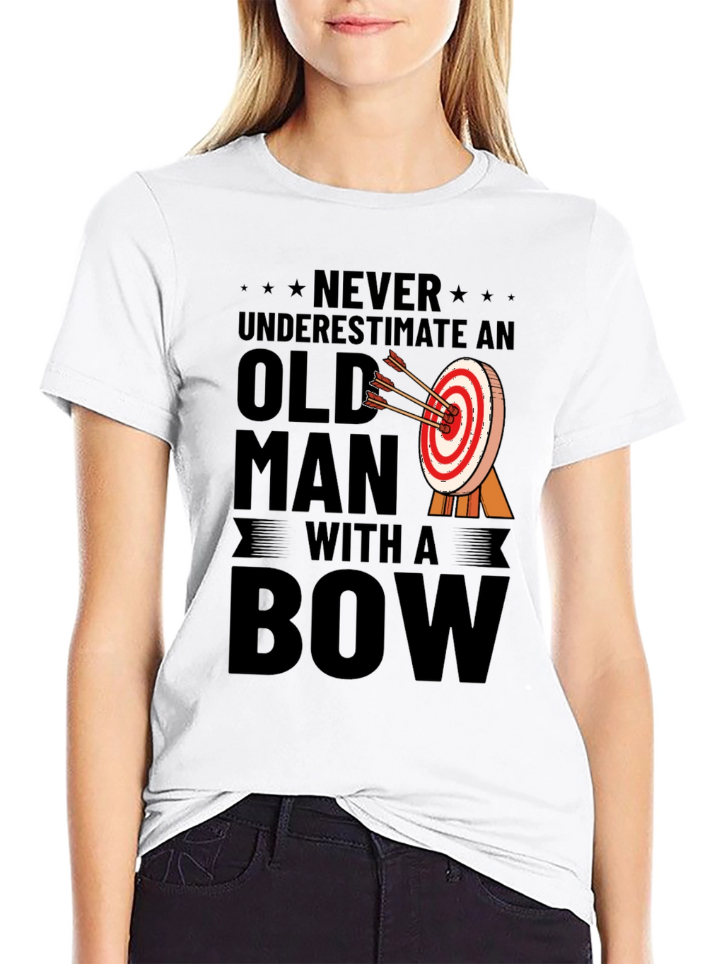 Never Underestimate an Old Man with a Bow T-Shirt