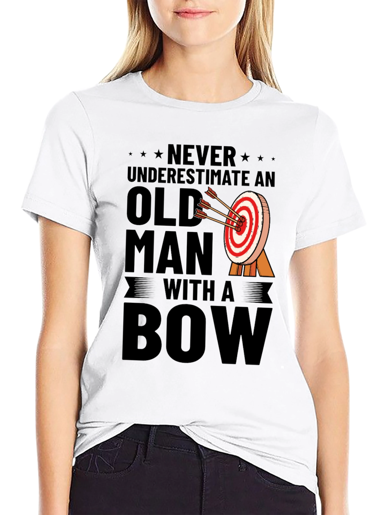 Never Underestimate an Old Man with a Bow T-Shirt