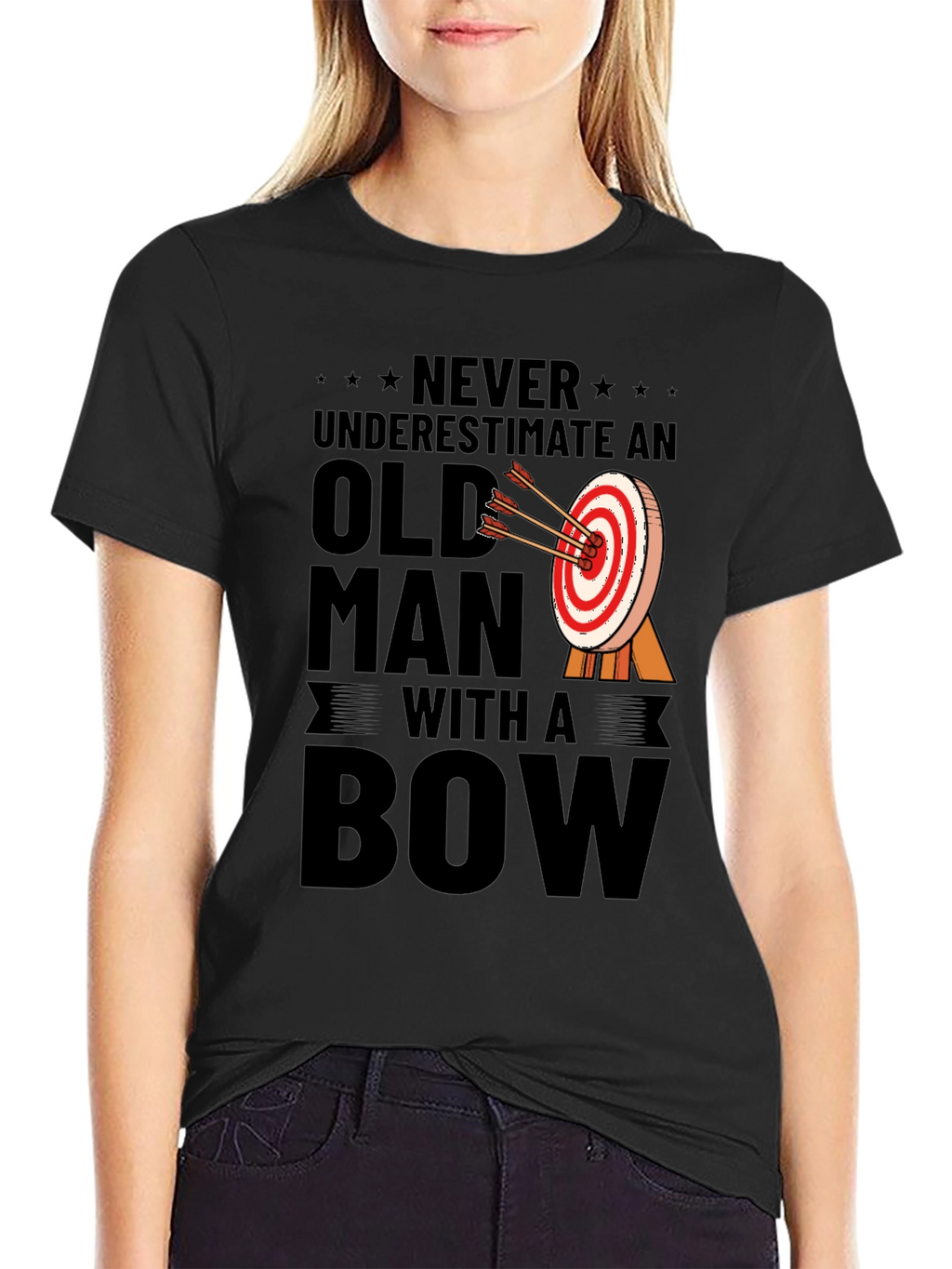 Never Underestimate an Old Man with a Bow T-Shirt