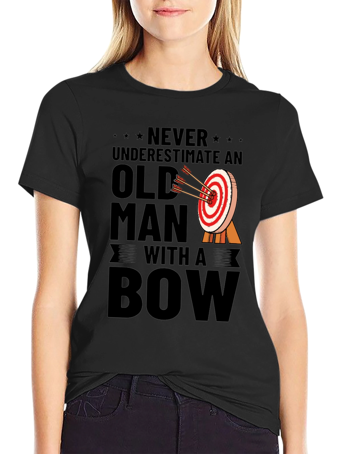 Never Underestimate an Old Man with a Bow T-Shirt