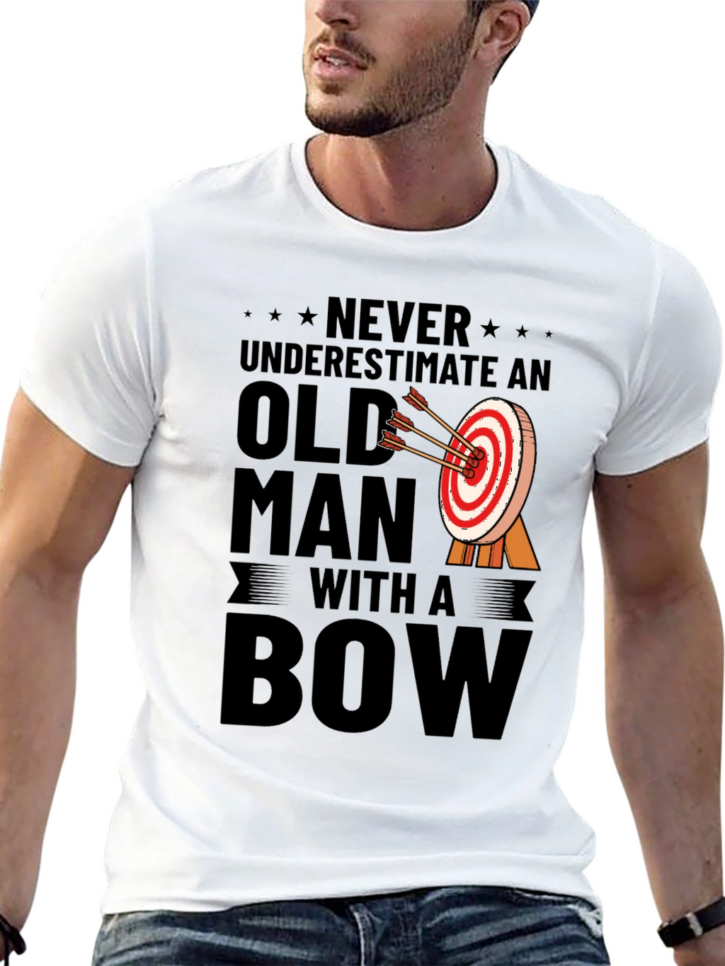 Never Underestimate an Old Man with a Bow T-Shirt