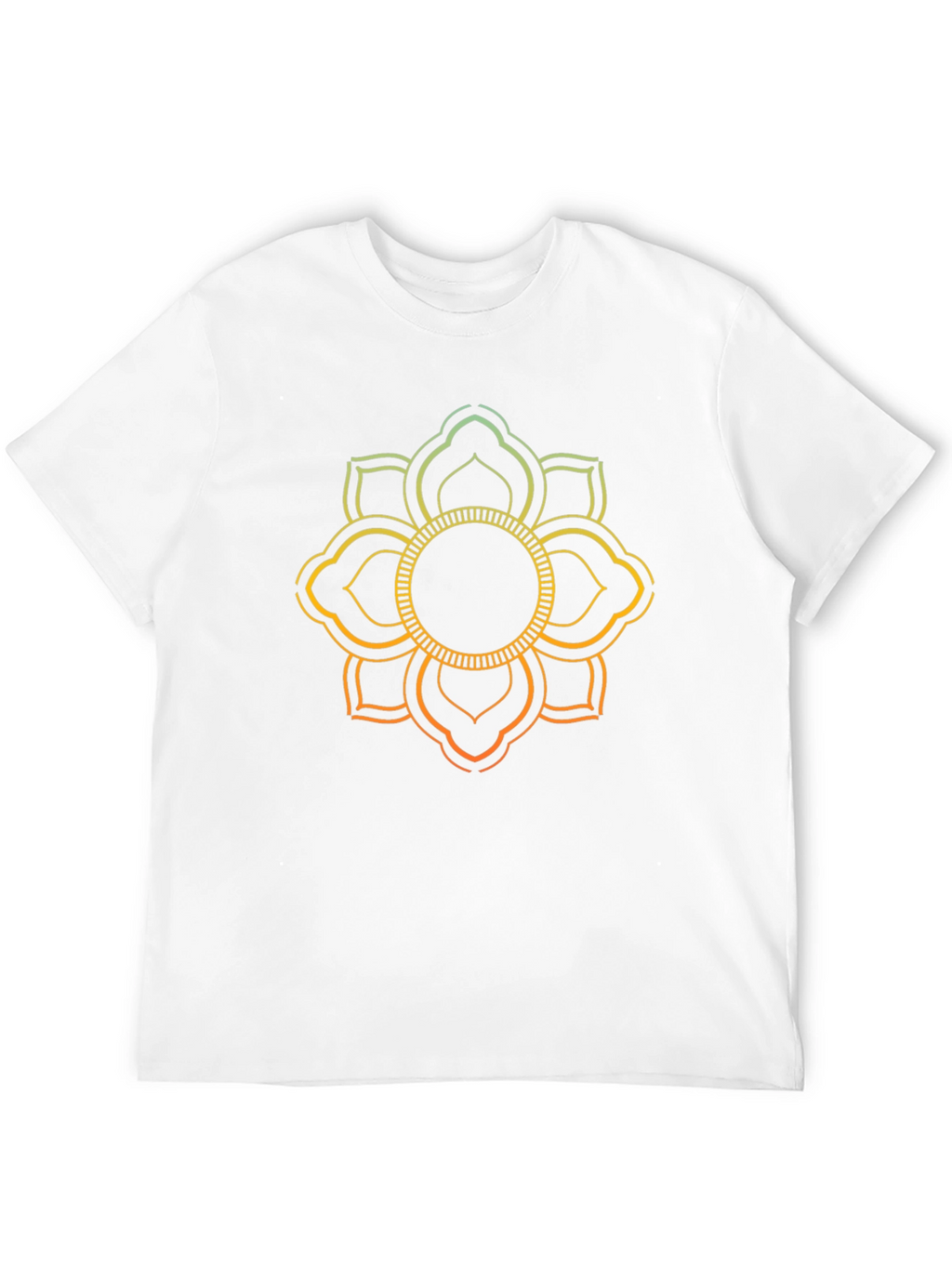 Lotus Mandala Graphic Print Black T-Shirt