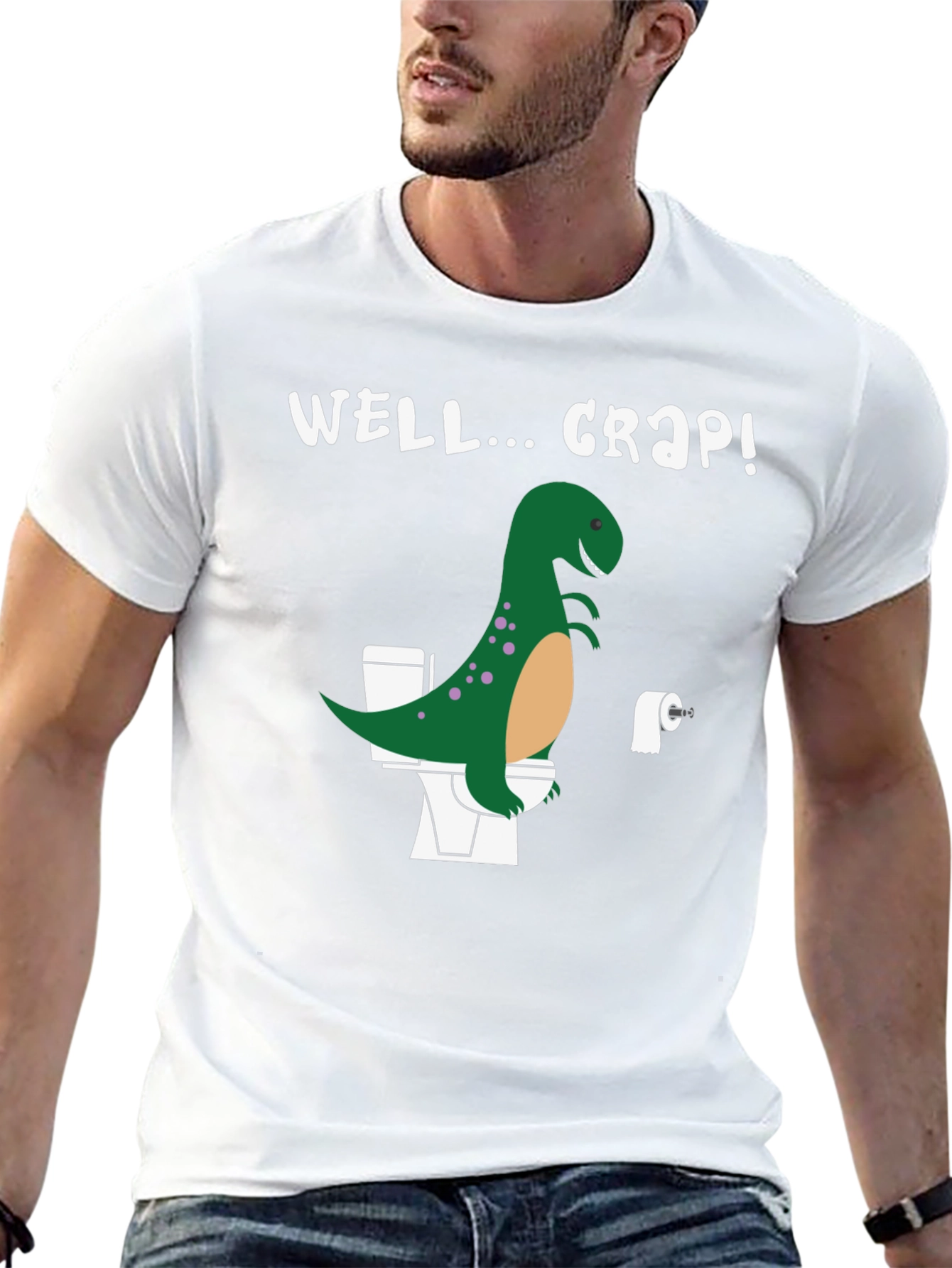 Dino Toilet Humor Graphic Tee