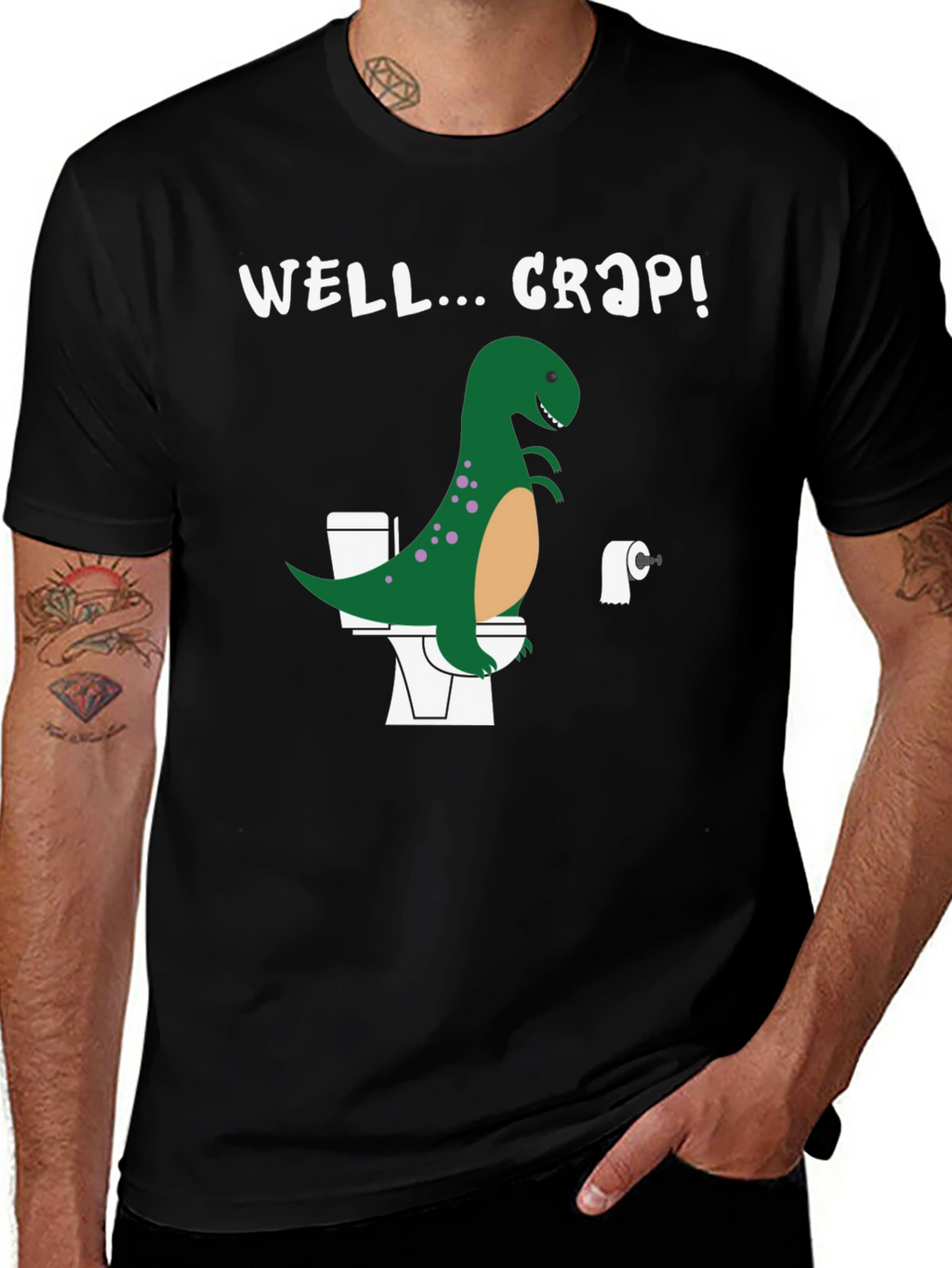 Dino Toilet Humor Graphic Tee