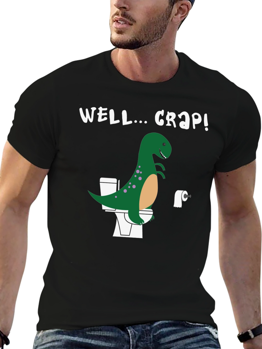 Dino Toilet Humor Graphic Tee