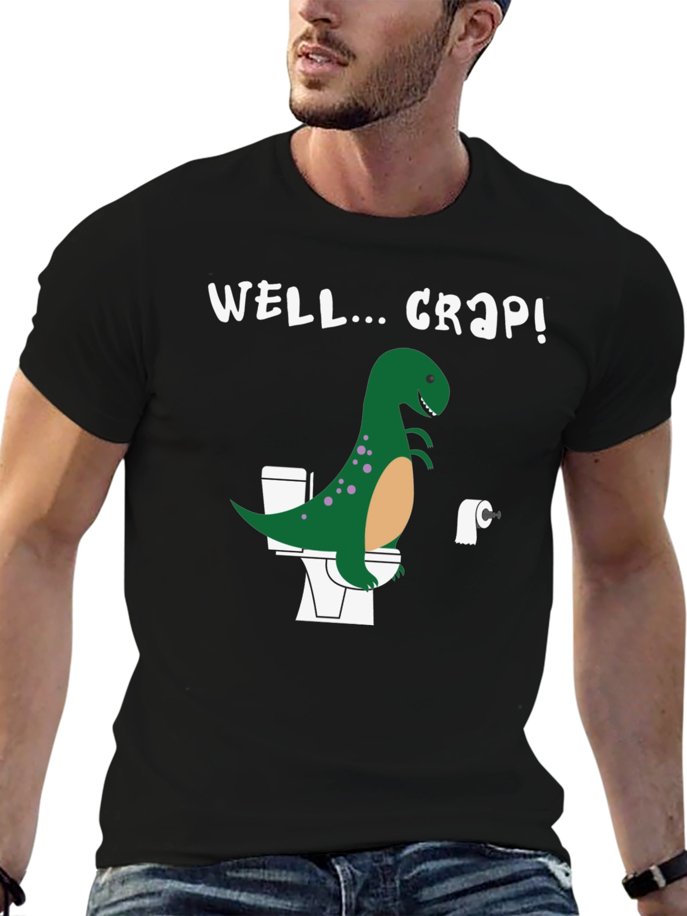 Dino Toilet Humor Graphic Tee