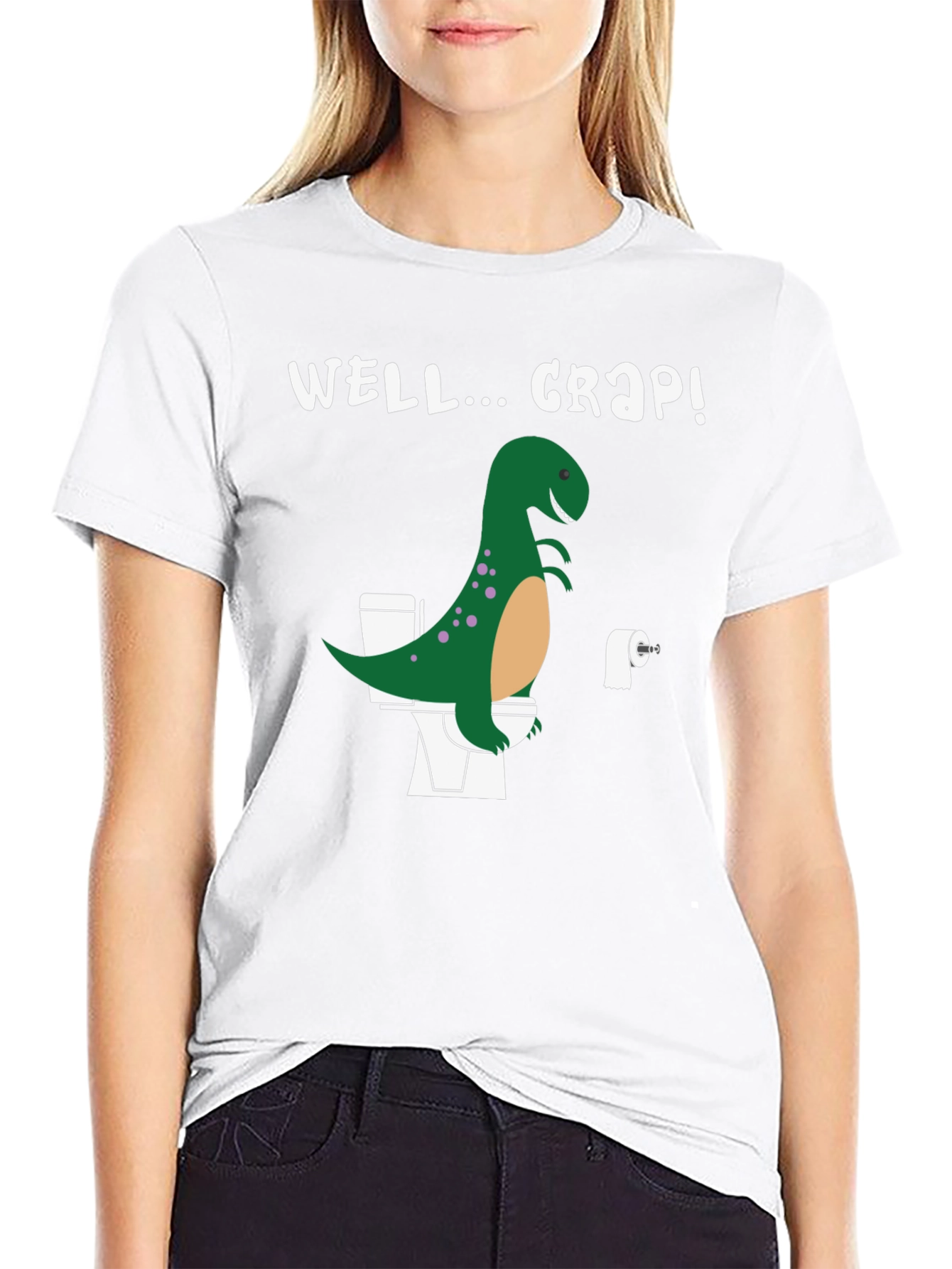 Dino Toilet Humor Graphic Tee