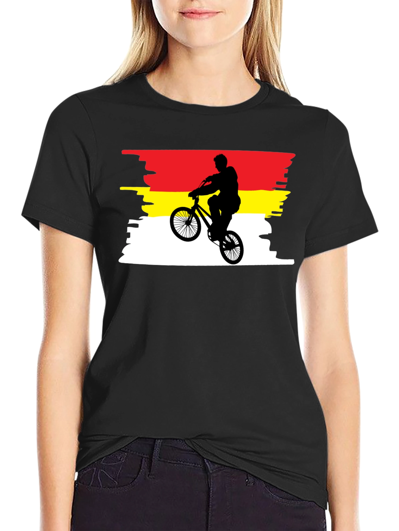 BMX Rider T-Shirt - Germany Flag Colors - Stunt Bike Graphic Tee