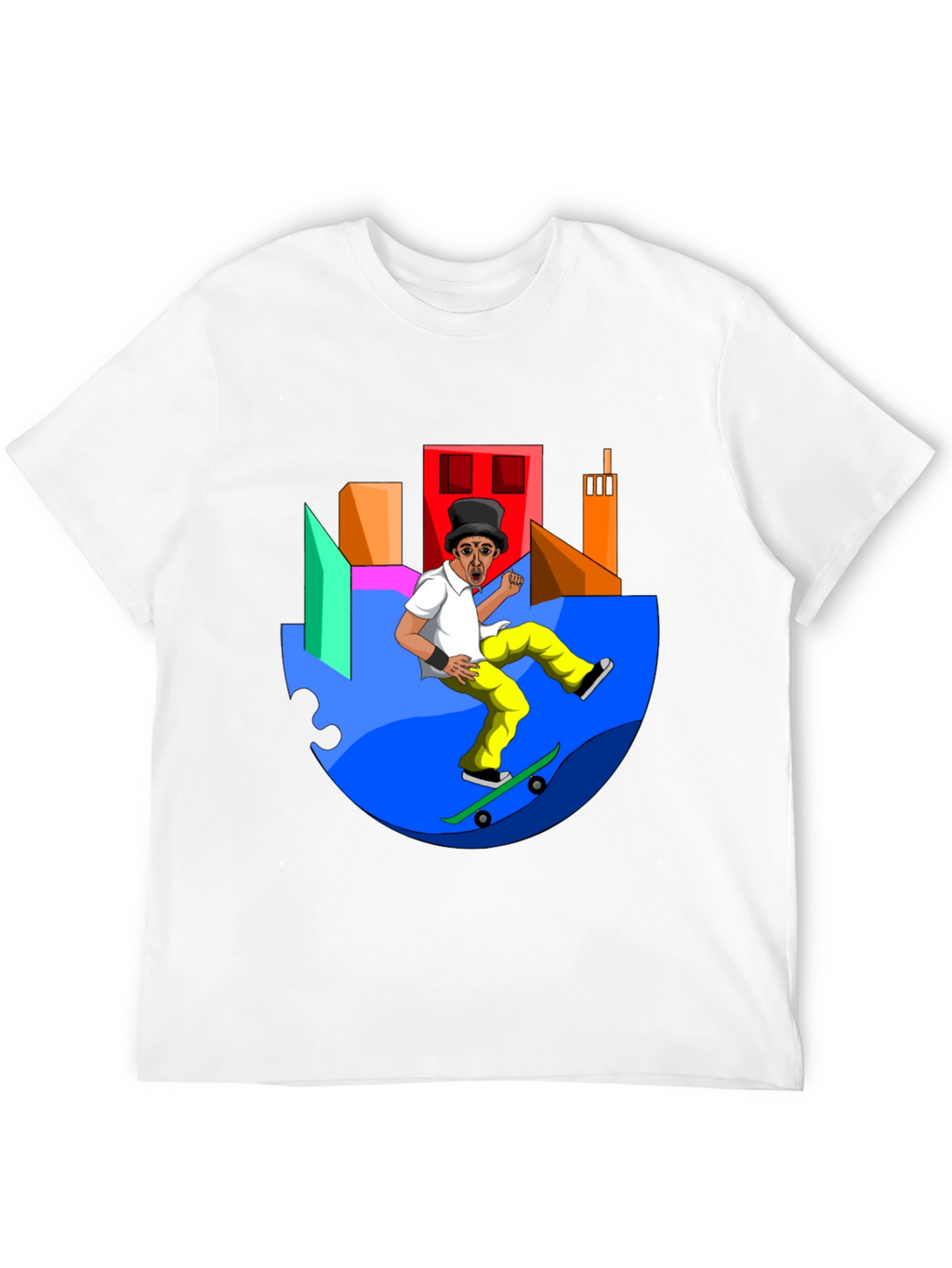 Skateboarding Chaplin Graphic Tee - Urban Style