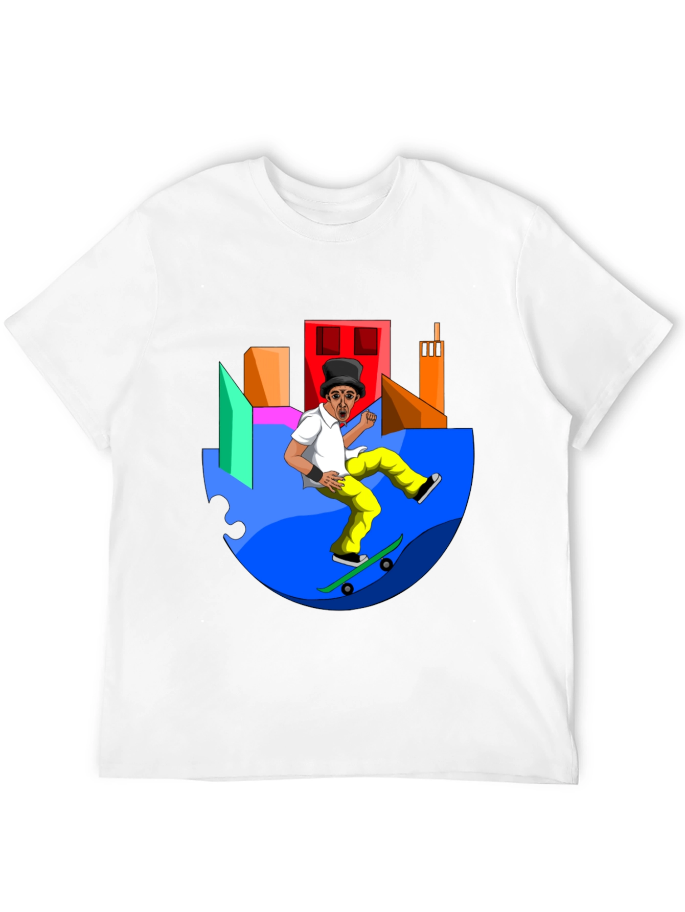 Skateboarding Chaplin Graphic Tee - Urban Style