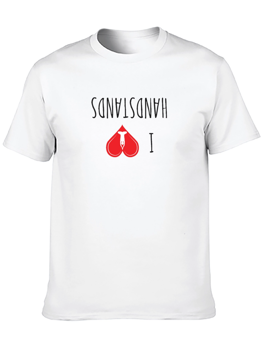 Handstand Heart Graphic Tee - Black Cotton Shirt